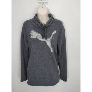 Puma Gray Sweatshirt Cowl Neck Small